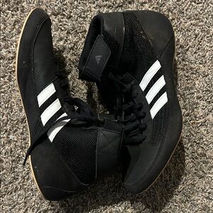 Adidas Men's Black and White Wrestling Shoes